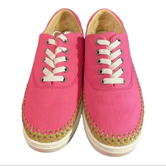 New in Box NIB UGG Women's "Eyan II" Pink Canvas Lace Sneakers 6 - Picture 3 of 5